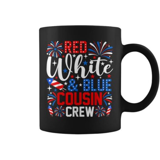 Red White And Blue Cousin Crew 4Th Of July Fireworks Coffee Mug