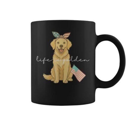 Life Is Golden 4Th Of July Us Flag Coffee Mug
