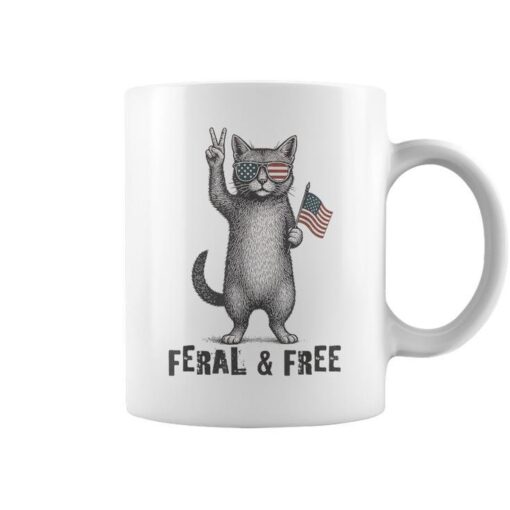 Feral & Free Cat 4Th Of July Coffee Mug