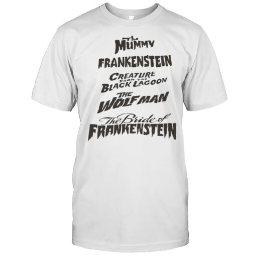 The Mummy Frankenstein Creature From The Black Lagoon The Wolf Man Shirt Mens T Shirtqx