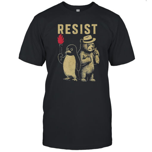 Penguins Smokey Bear Resist Tariff Shirt Mens T Shirtj0