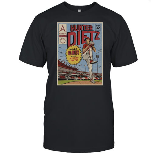 Hunter Dietz Hogs Go Nuts For Hunter Dietz Arkansas Razorbacks Baseball Ncaa 2025 Poster T Shirt Mens T Shirtgn