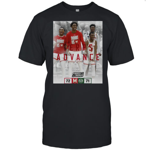 Maryland Terrapins Vs Colorado State Rams Mens Basketball Final Score 72 71 Ncaa March Madness Poster T Shirt Mens T Shirt9l