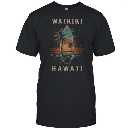 Surfboarder Waikiki Hawaii Surf Board Surfing Surfer Shirt Mens T Shirtr7