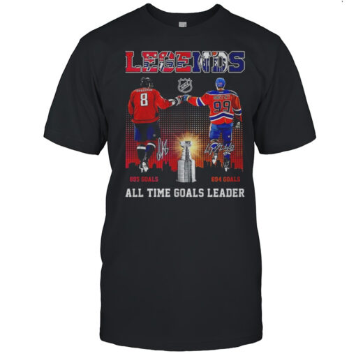 Legends Nhl Alex Ovechkin And Wayne Gretzky All Time Goals Leader Signatures Shirt Mens T Shirtqh