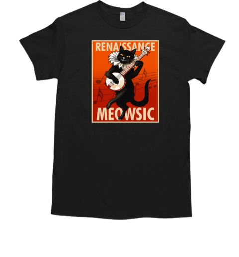 Renaissance Meowsic Cute Vintage Musician Cat T Classic Mens T Shirt
