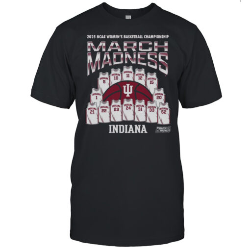Indiana Hoosiers Ncaa Womens Basketball Championship Jersey Team March Madness 2025 Logos T Shirt Mens T Shirtfv