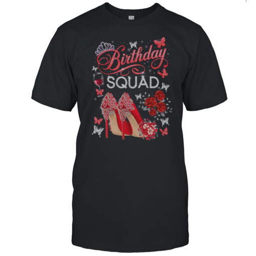 Birthday Squad Diva Squad Crown Hearts High Heel Women Shirt Mens T Shirt1y