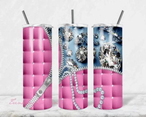 Diamonds and Pearls Kinda Girl 20oz Skinny Tumbler