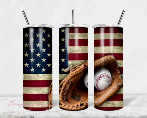 Baseball American Sports 20 oz Tumbler Skinny