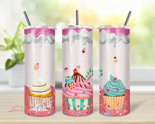Cupcake Tumbler 20oz Skinny Tumbler