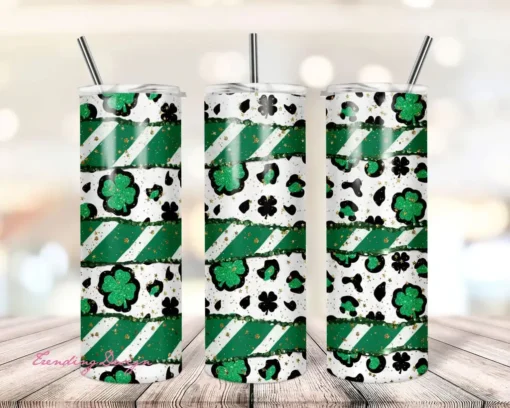 St. Patrick's Day Glitz and Glam Tears 20oz Skinny Tumbler
