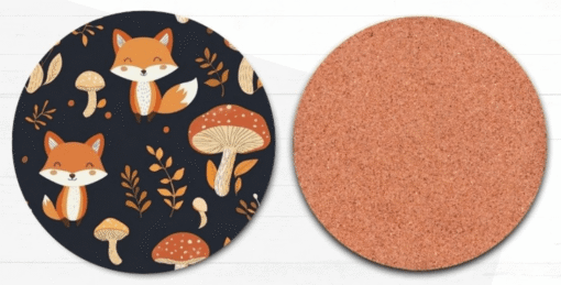 Fox Mushroom Leaves Coaster