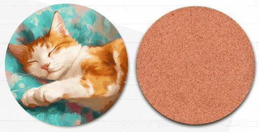Sleeping Orange Tabby Cat Coaster