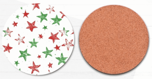 Red Green Star Pattern Coaster