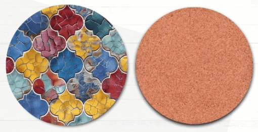 Cracked Colorful Tile Coaster