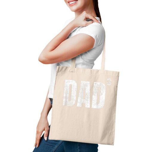 Dad Cubed Dad Of Three Quote Christmas Tote Bag