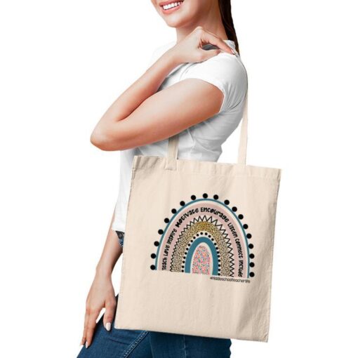 Middle School Teacher Life Teacher Rainbow Tote Bag