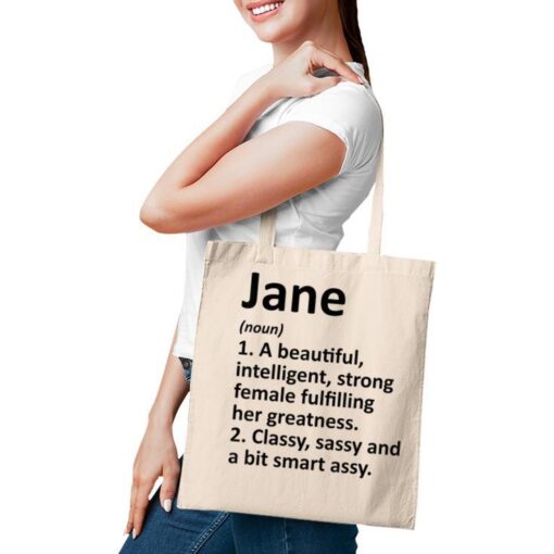 Jane Definition Personalized Name Christmas Tote Bag