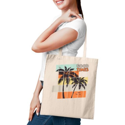 Palm Trees Good Times Retro Palm Trees Beach Summer Tote Bag