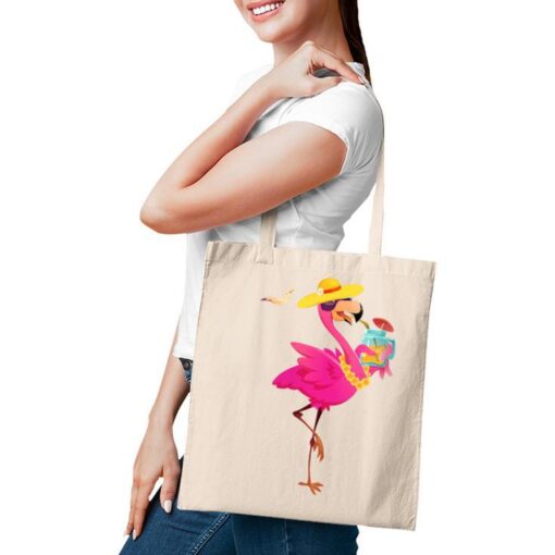 Flamingo Beach Summer Vibes Palm Trees Tropical Summer Tote Bag