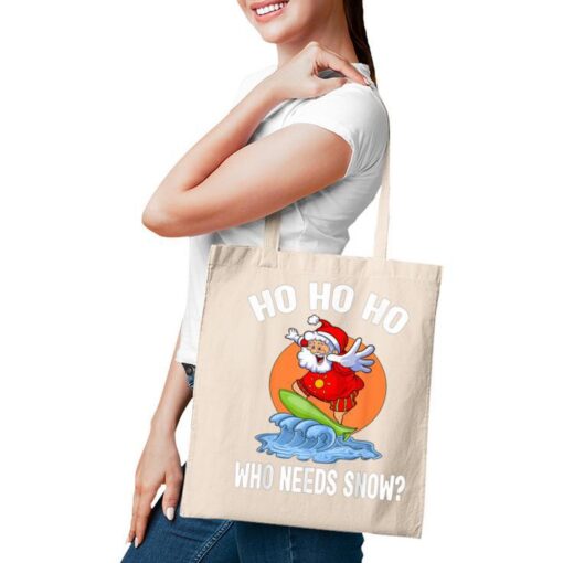 Christmas In July Santa Surfing Summer Beach Vacation Tote Bag