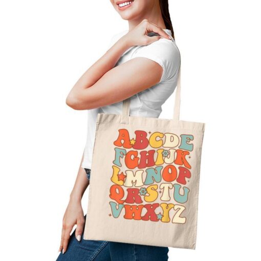Groovy Letters Alphabet Learn Abcs Boy Girl Reading Teacher Tote Bag