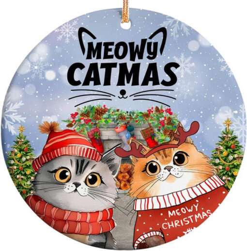 Thoughtful Meowy Catmas Ornament For Cat Lovers
