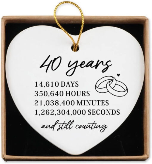 40th Anniversary Ceramic Ornament Gift For Couples