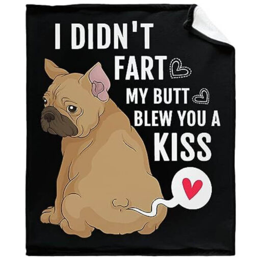 Cozy Funny French Bulldog Velveteen Plush Blanket