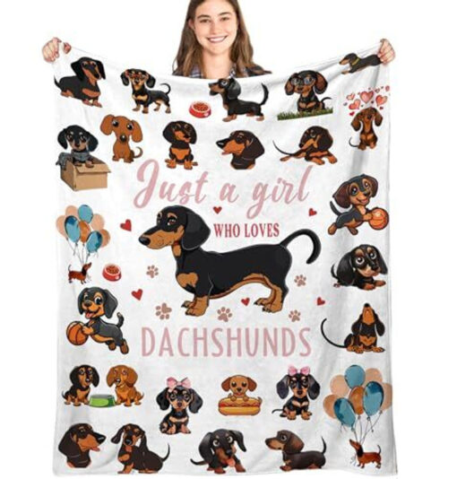 Dachshund Christmas Velveteen Plush Blanket