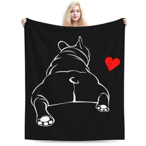Soft Fleece Bulldog Velveteen Plush Blanket