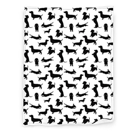 Black Dachshund Velveteen Plush Blanket