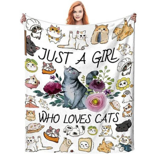 Cat Lovers Velveteen Plush Blanket