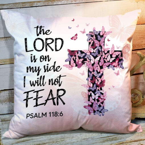 Bible Verse Pillow - Scripture Pillow - God Pillow - The Lord Is On My Side - Beautiful Flower Throw Pillow
