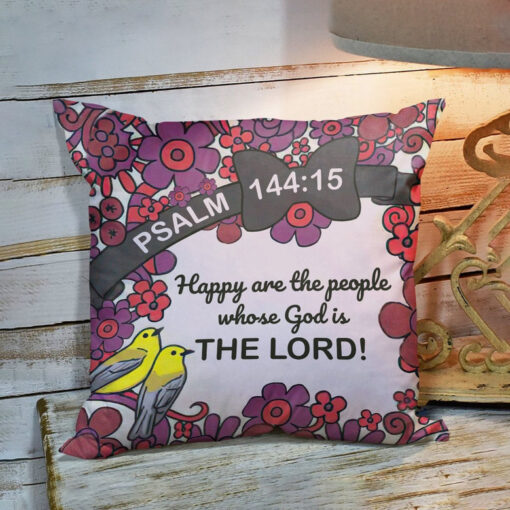 Bible Verse Pillow - Scripture Pillow - God Pillow - Our God Is The Lord - Bird And Flower Pillow