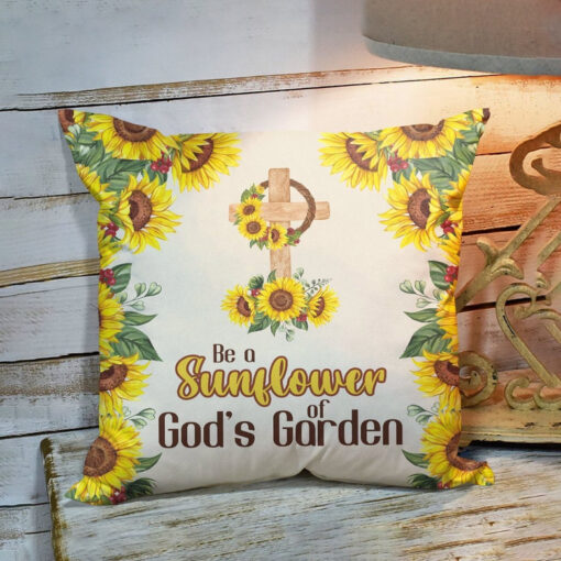 Bible Verse Pillow - Scripture Pillow - God Pillow - Beautiful Cross Pillow - Sunflower Of Gods Garden