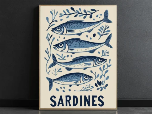 Colorful Sardine Tin Poster