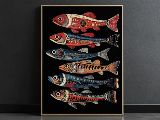 Colorful Sardine Tin Poster