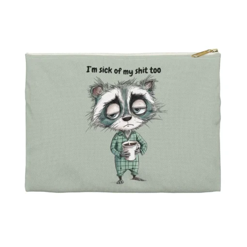 Raccoon With Cheeky Phrase Accessory Bag
