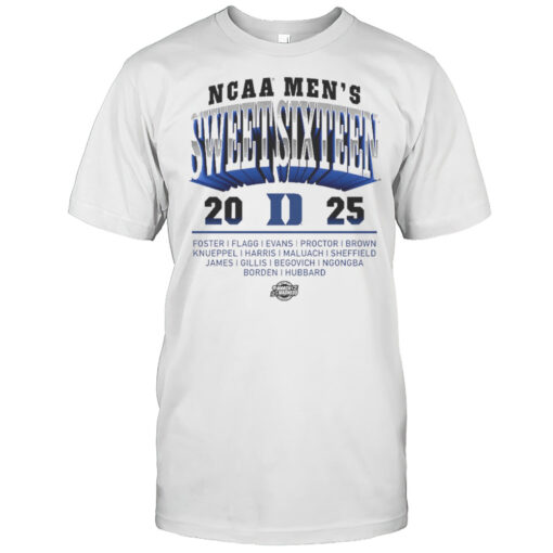 Duke Blue Devils 2025 NCAA Mens Basketball Sweet Sixteen March Madness Foster Flagg Evans T-shirt