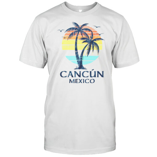 Cancun Mexico Souvenir Beach Sunset Vintage Women Men Shirt