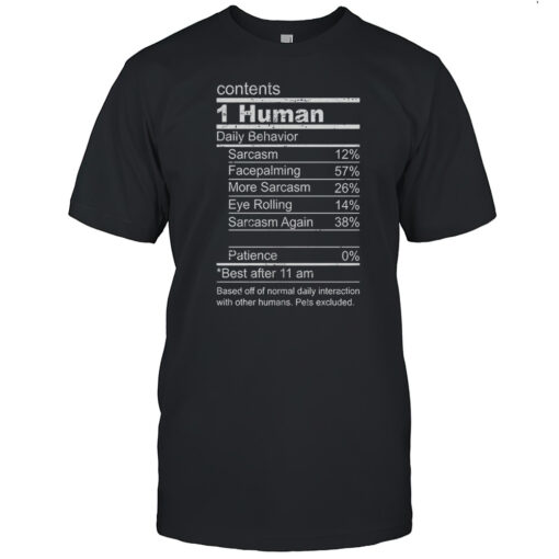 Based Off Of Normal Daily Interaction With Other Humans Pets Excluded Shirt