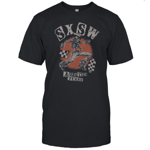 Sxsw Austin Texas Bones Skeleton Cowboy T-shirt
