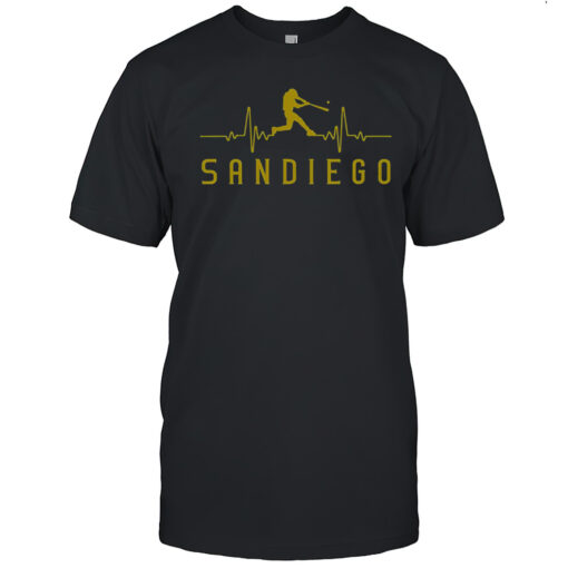 Premium San Diego Baseball Heartbeat T-Shirt
