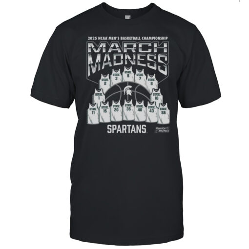 Michigan State Spartans NCAA Mens Basketball Championship Jersey Team March Madness 2025 Logos T-shirt