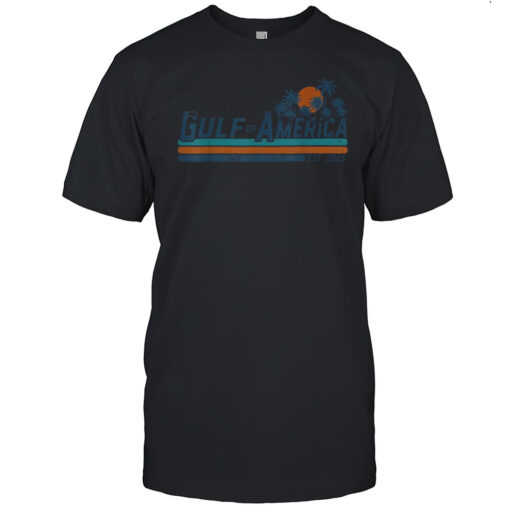 Retro Gulf Of USA America Est 2025 American Flag Gulf Mexico T-shirt