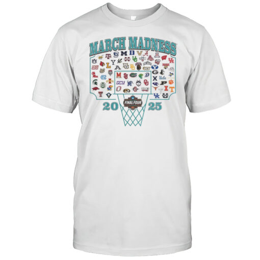 NCAA Mens Basketball Tournament March Madness Buzzer Beater Final Tour San Antonio All Team Logos 2025 T-shirt