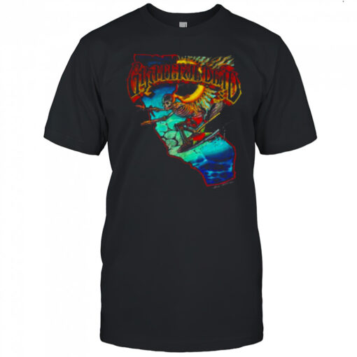 Mens Grateful Dead Surfing California Skeleton Vintage Band Shirt