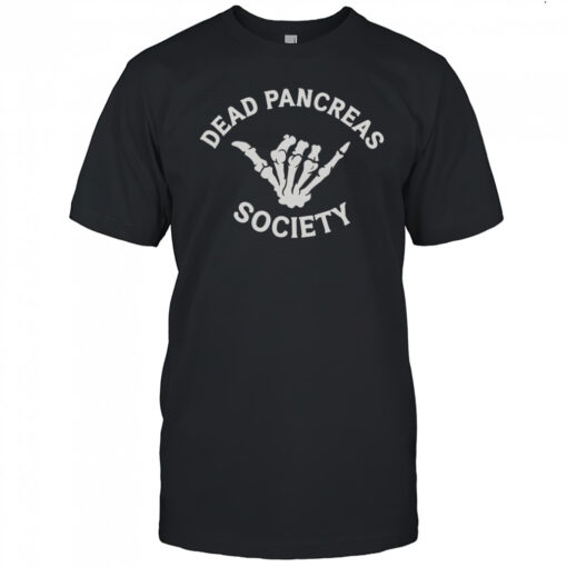 Type 1 Diabetes Awareness Dead Pancreas Society Skeleton Hand Halloween T-Shirt